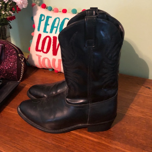 SALE 🎉🎉 Laredo 4240 Western Cowboy Work Men’s black leather 11 1/2 rubber sole - Picture 4 of 10